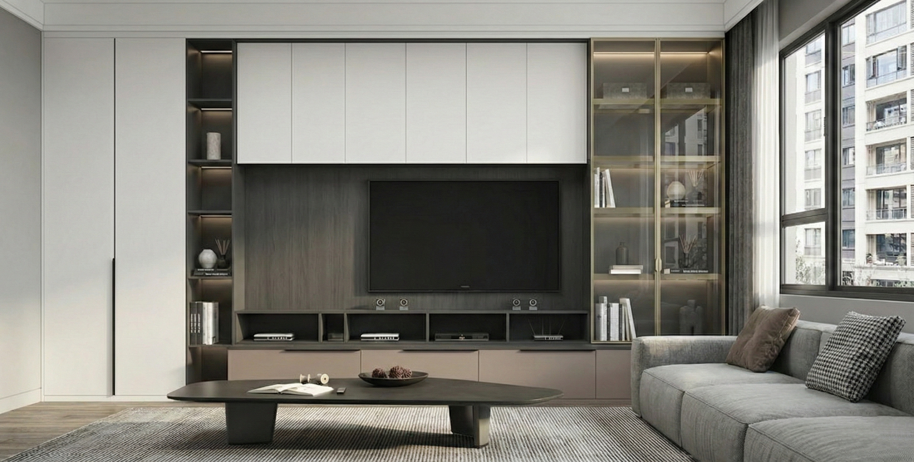 Mocha Forest Pro Series Modern Living Room Storage